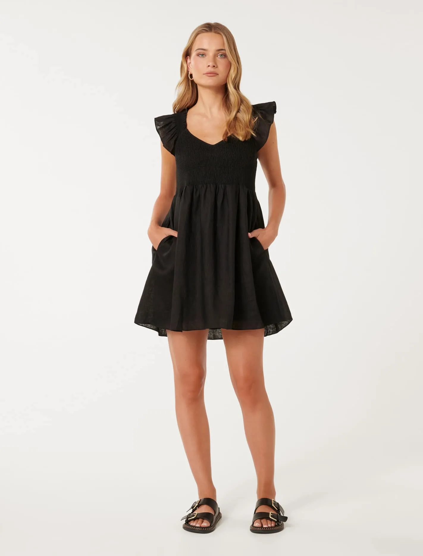 Presley Shirred Bodice Mini Dress