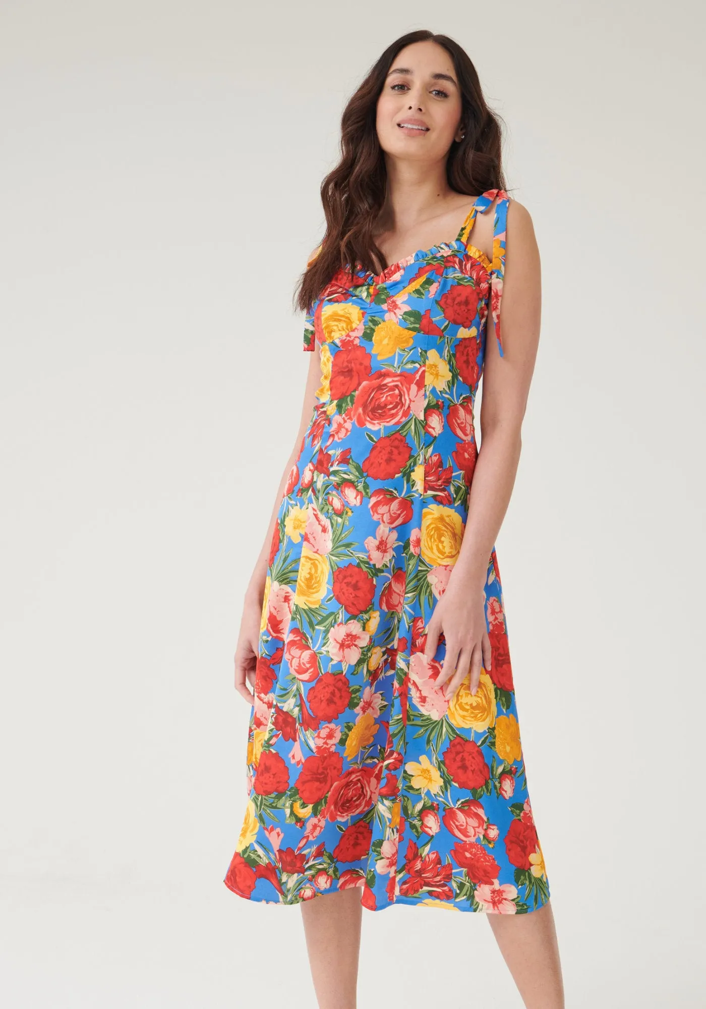 Primrose Cami Midi Dress - Rose Floral Print