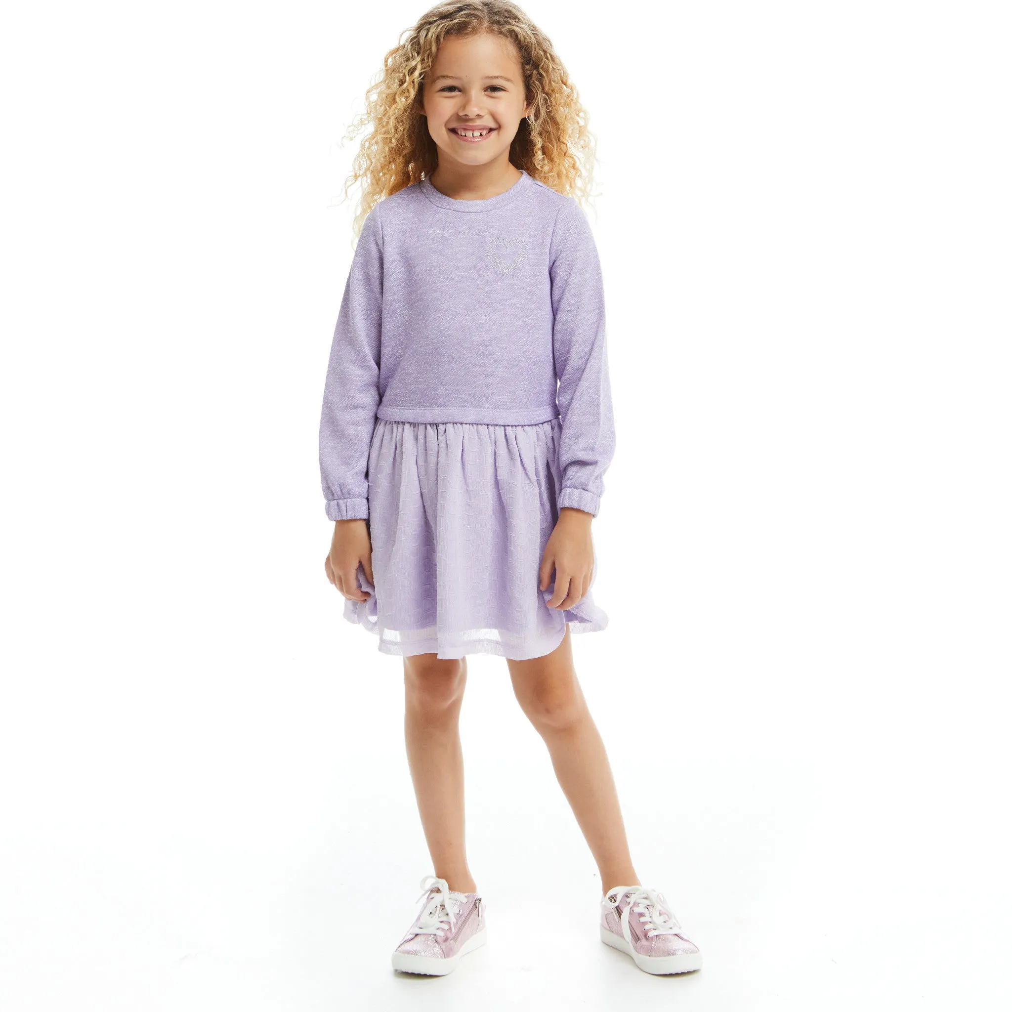 Purple Heart Two-Fer Dress  | Purple