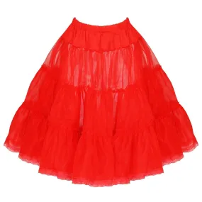 Red Net Vintage Rockabilly 50s Petticoat Skirt