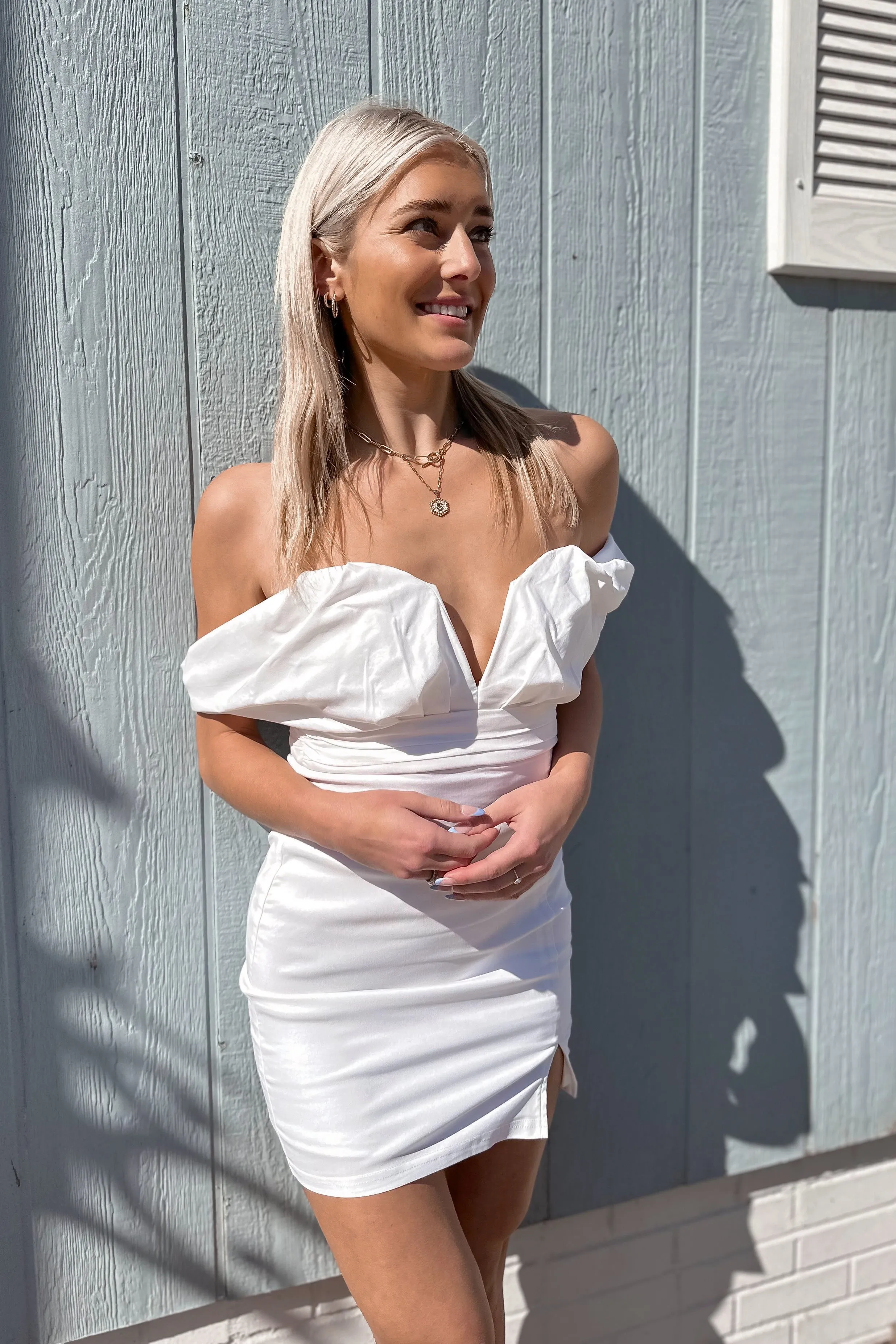 Remi Drop Shoulder Dress Off White