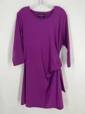 Size L Purple Solid Knot Dresses Dress