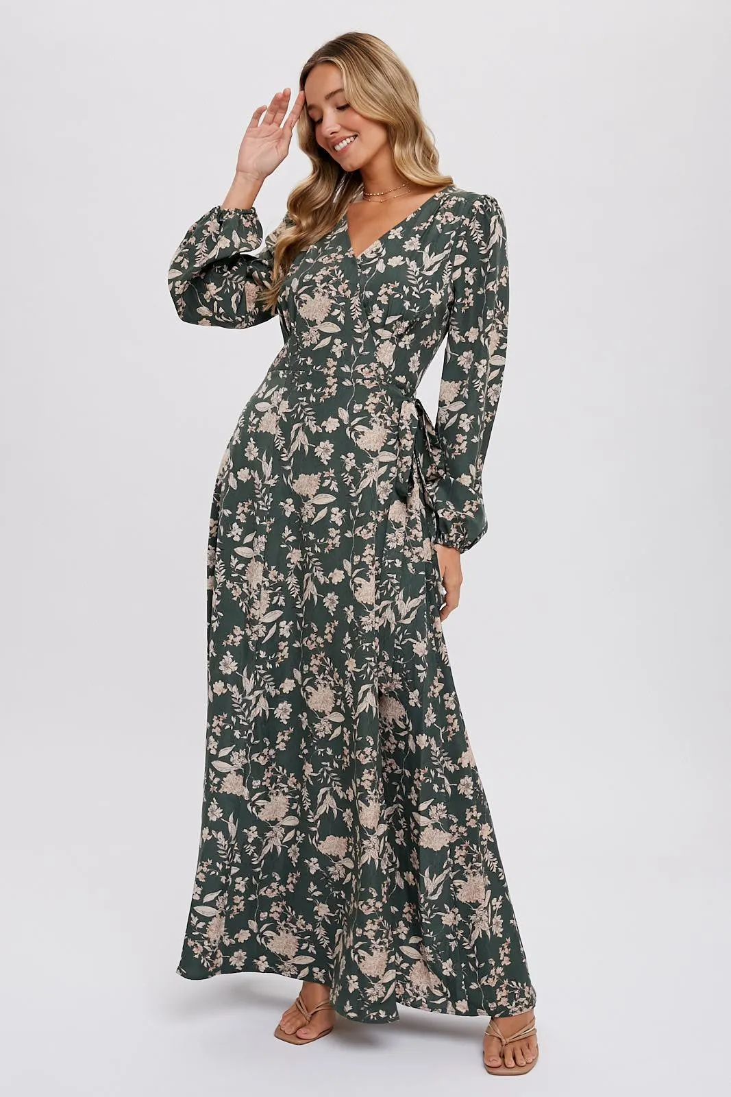 The Monique Floral Wrap Maxi Dress